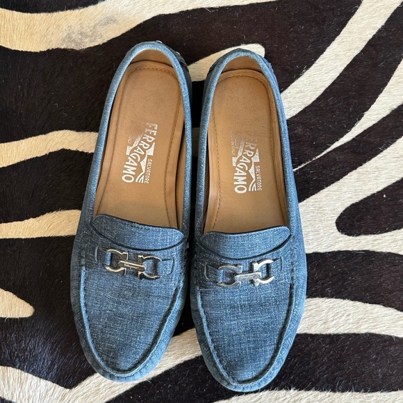 Ferragamo denim loafers size 39 - Picture 1 of 2